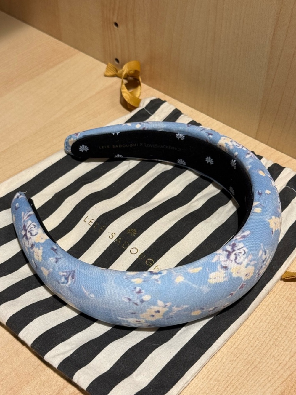 Lele Sadoughi x Love Shack Fancy Blue Floral Padded Headband